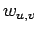 $w_{u,v}$