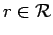 $r \in {\cal R}$
