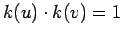 $k(u) \cdot k(v) =
1$